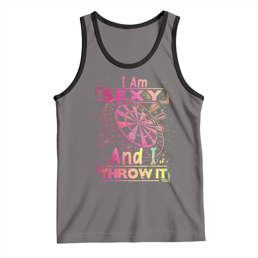 I Am Sexy And I Throw It Tank Top Sexy Dart Player Gift TS12 Deep Heather Black Print Your Wear