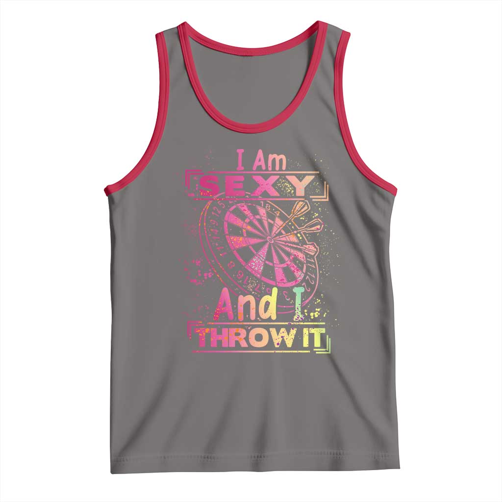 I Am Sexy And I Throw It Tank Top Sexy Dart Player Gift TS12 Deep Heather Red Print Your Wear