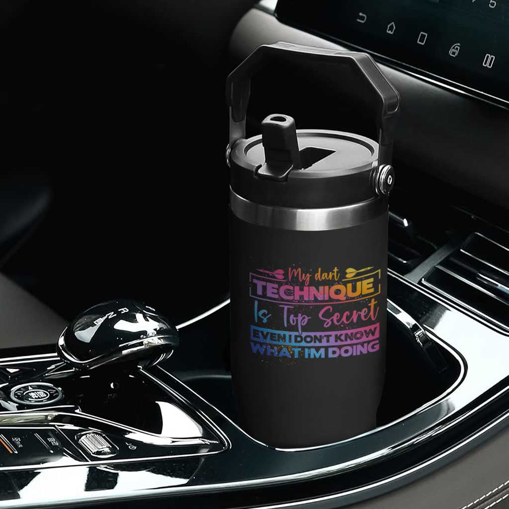 My Dart Technique Is Top Secret Flip Straw Tumbler Funny Dartist Gift TS12 Print Your Wear