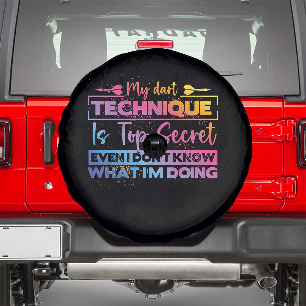 My Dart Technique Is Top Secret Spare Tire Cover Funny Dartist Gift TS12 Black Print Your Wear