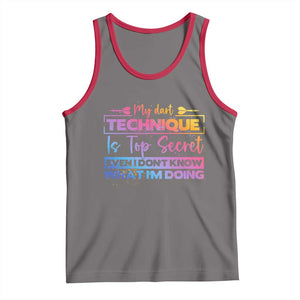 My Dart Technique Is Top Secret Tank Top Funny Dartist Gift TS12 Deep Heather Red Print Your Wear