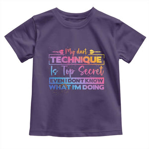 My Dart Technique Is Top Secret Toddler T Shirt Funny Dartist Gift TS12 Purple Print Your Wear