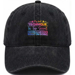 My Dart Technique Is Top Secret Washed Cotton Baseball Cap Funny Dartist Gift TS12 Print Your Wear