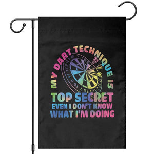 My Dart Technique Is Top Secret Garden Flag Vintage Tie Dye Dart Lover TS12 Black Print Your Wear