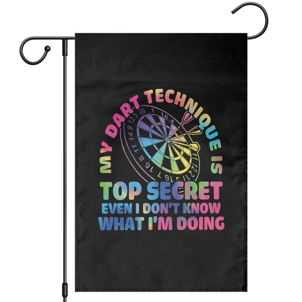My Dart Technique Is Top Secret Garden Flag Vintage Tie Dye Dart Lover TS12 Black Print Your Wear