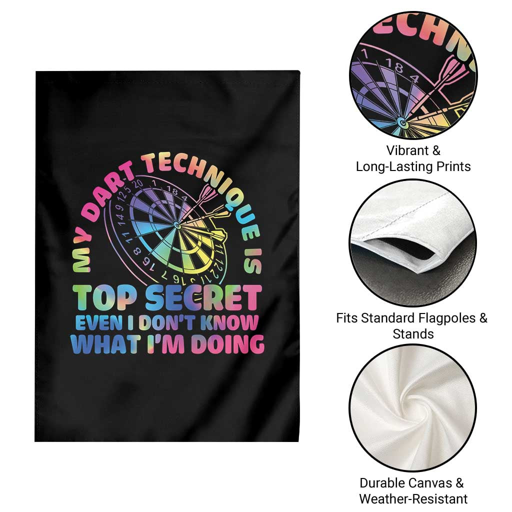 My Dart Technique Is Top Secret Garden Flag Vintage Tie Dye Dart Lover TS12 Print Your Wear