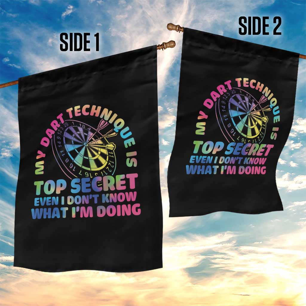 My Dart Technique Is Top Secret Garden Flag Vintage Tie Dye Dart Lover TS12 Print Your Wear
