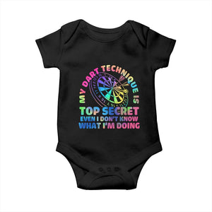 My Dart Technique Is Top Secret Baby Onesie Vintage Tie Dye Dart Lover TS12 Black Print Your Wear