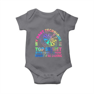 My Dart Technique Is Top Secret Baby Onesie Vintage Tie Dye Dart Lover TS12 Charcoal Print Your Wear