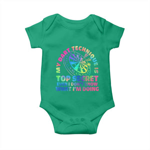 My Dart Technique Is Top Secret Baby Onesie Vintage Tie Dye Dart Lover TS12 Irish Green Print Your Wear