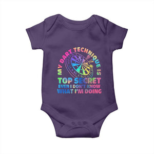 My Dart Technique Is Top Secret Baby Onesie Vintage Tie Dye Dart Lover TS12 Purple Print Your Wear