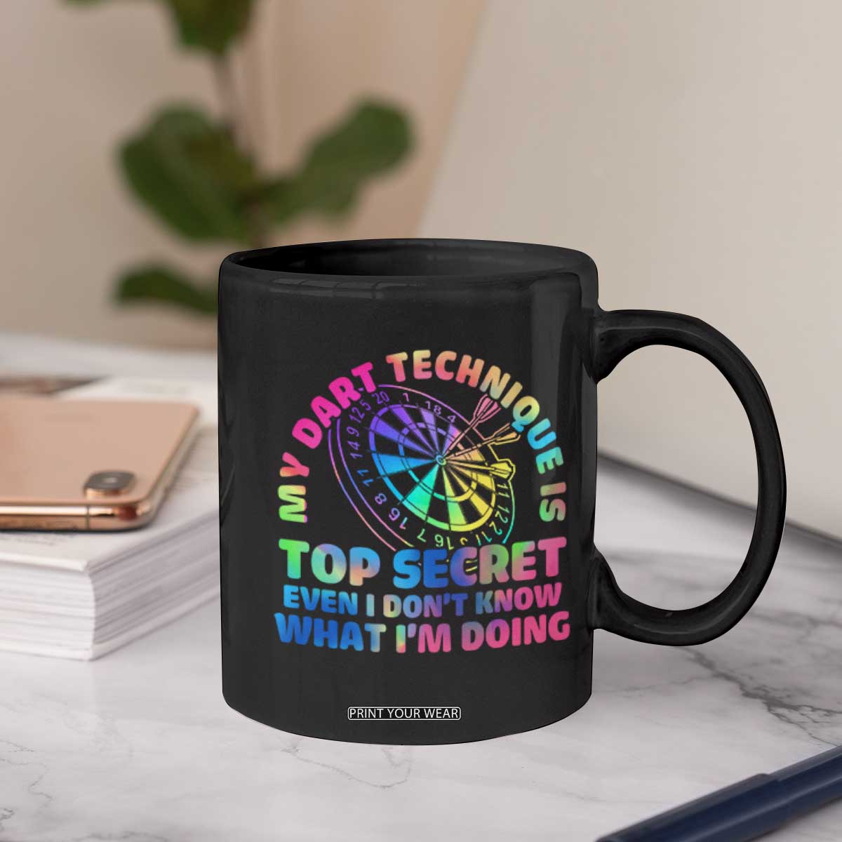 My Dart Technique Is Top Secret Coffee Mug Vintage Tie Dye Dart Lover TS12 Print Your Wear