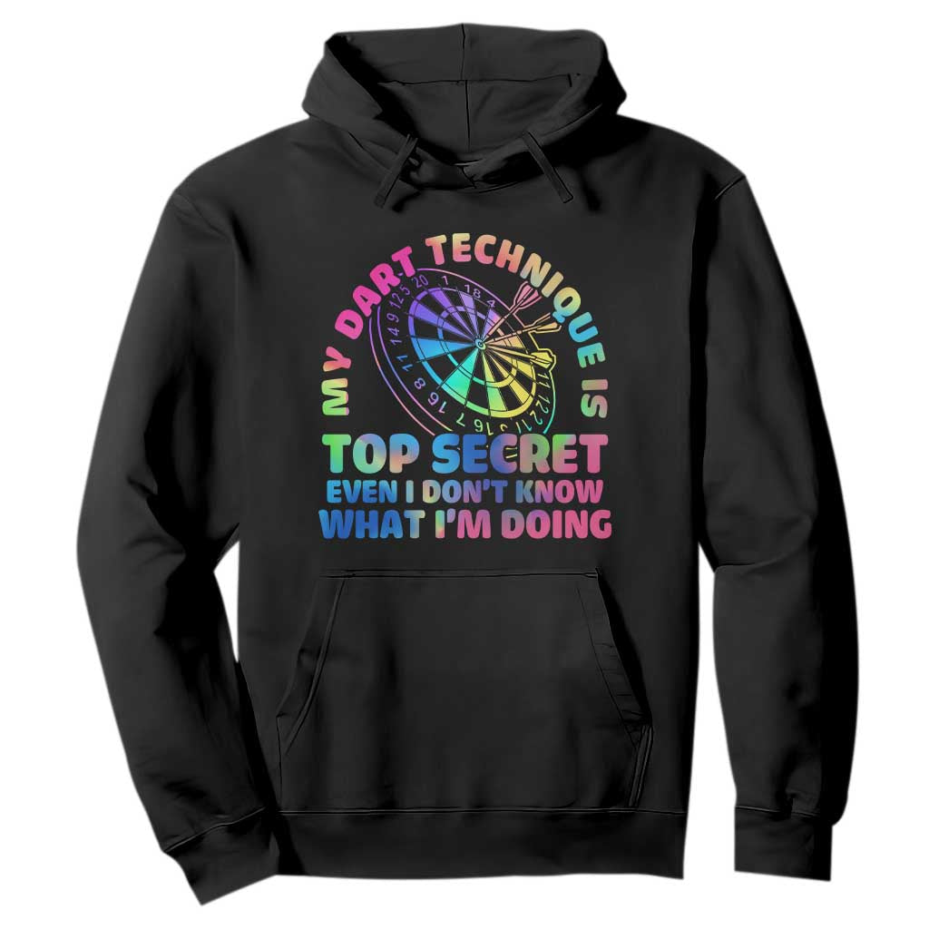 My Dart Technique Is Top Secret Hoodie Vintage Tie Dye Dart Lover TS12 Black Print Your Wear