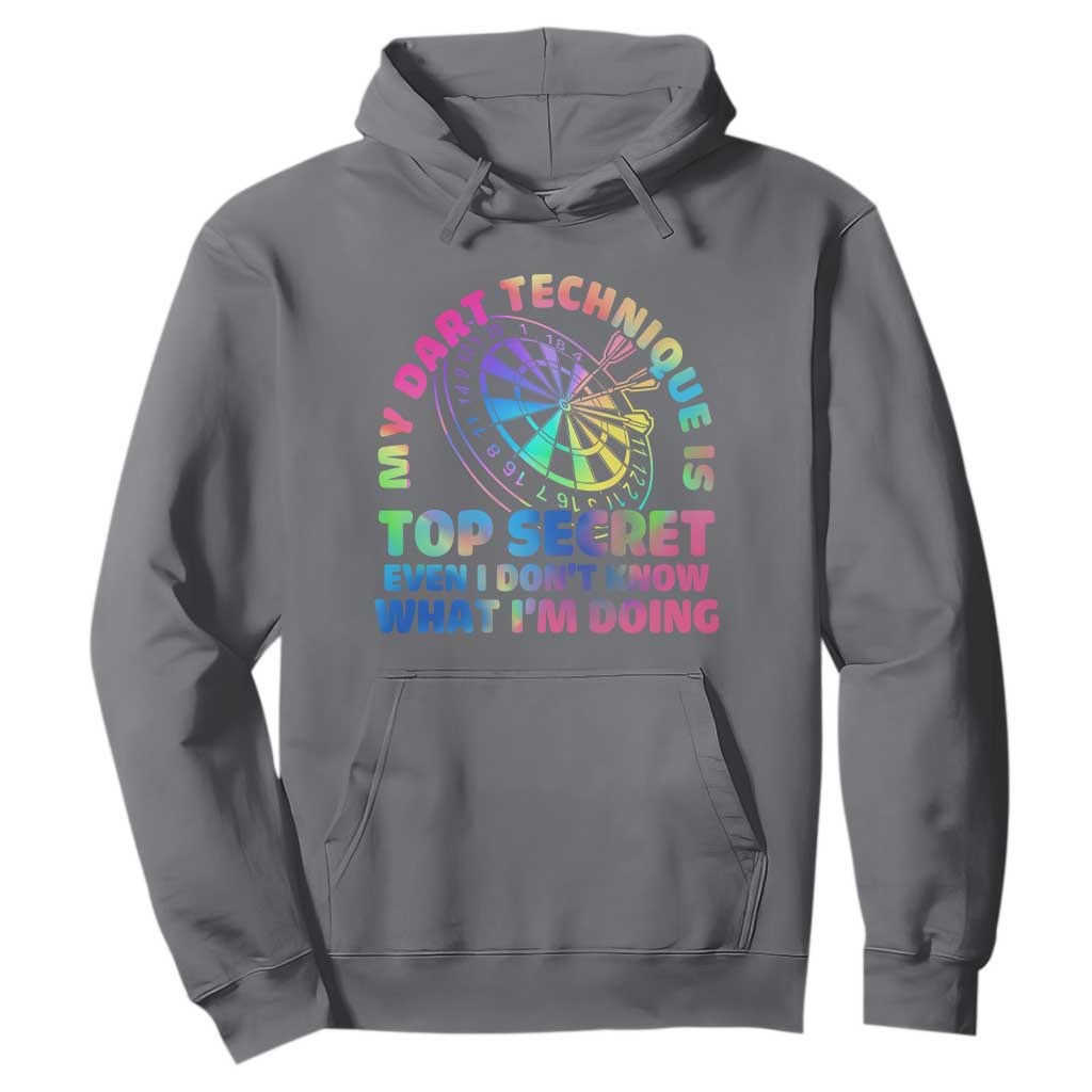 My Dart Technique Is Top Secret Hoodie Vintage Tie Dye Dart Lover TS12 Charcoal Print Your Wear