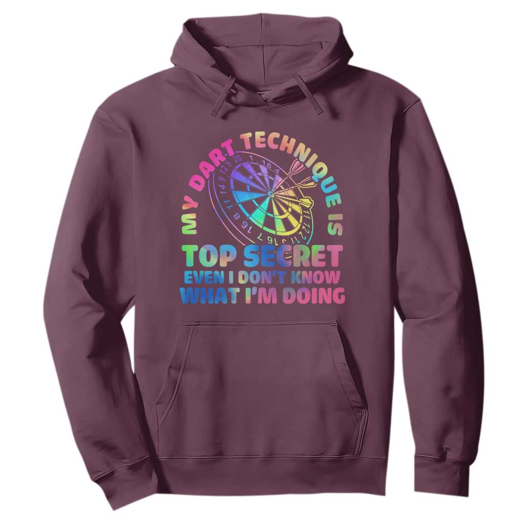 My Dart Technique Is Top Secret Hoodie Vintage Tie Dye Dart Lover TS12 Maroon Print Your Wear