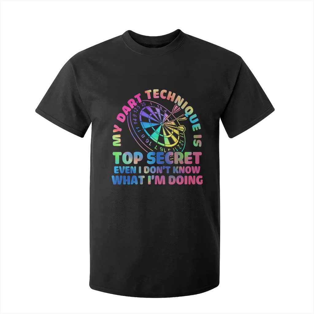 My Dart Technique Is Top Secret T Shirt For Kid Vintage Tie Dye Dart Lover TS12 Black Print Your Wear