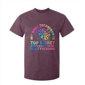 My Dart Technique Is Top Secret T Shirt For Kid Vintage Tie Dye Dart Lover TS12 Maroon Print Your Wear