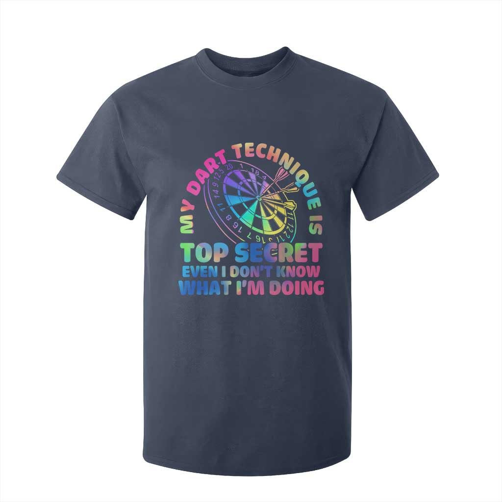 My Dart Technique Is Top Secret T Shirt For Kid Vintage Tie Dye Dart Lover TS12 Navy Print Your Wear