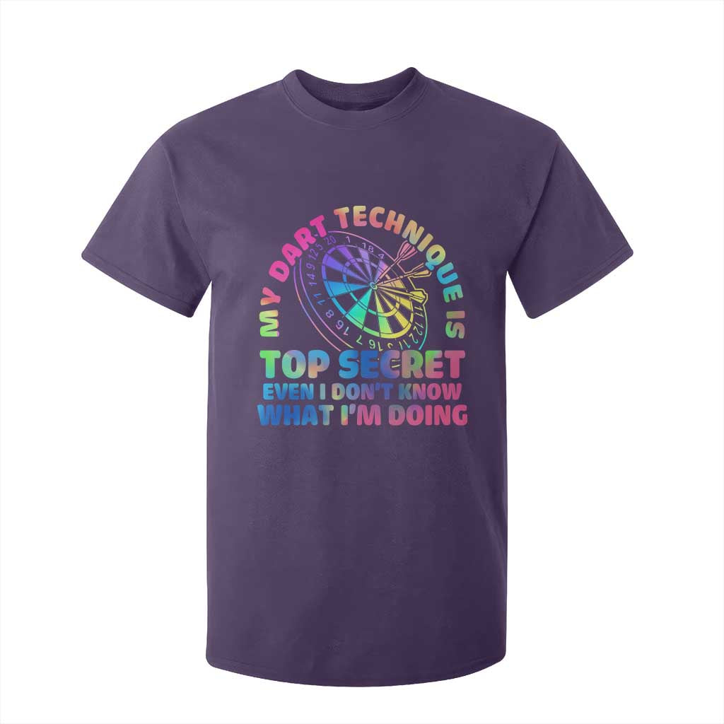 My Dart Technique Is Top Secret T Shirt For Kid Vintage Tie Dye Dart Lover TS12 Purple Print Your Wear