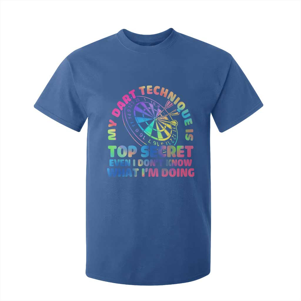My Dart Technique Is Top Secret T Shirt For Kid Vintage Tie Dye Dart Lover TS12 Royal Blue Print Your Wear