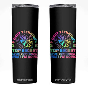 My Dart Technique Is Top Secret Skinny Tumbler Vintage Tie Dye Dart Lover TS12 Black Print Your Wear