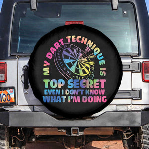 My Dart Technique Is Top Secret Spare Tire Cover Vintage Tie Dye Dart Lover TS12 No hole Black Print Your Wear
