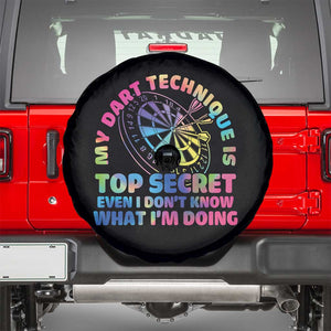 My Dart Technique Is Top Secret Spare Tire Cover Vintage Tie Dye Dart Lover TS12 Black Print Your Wear