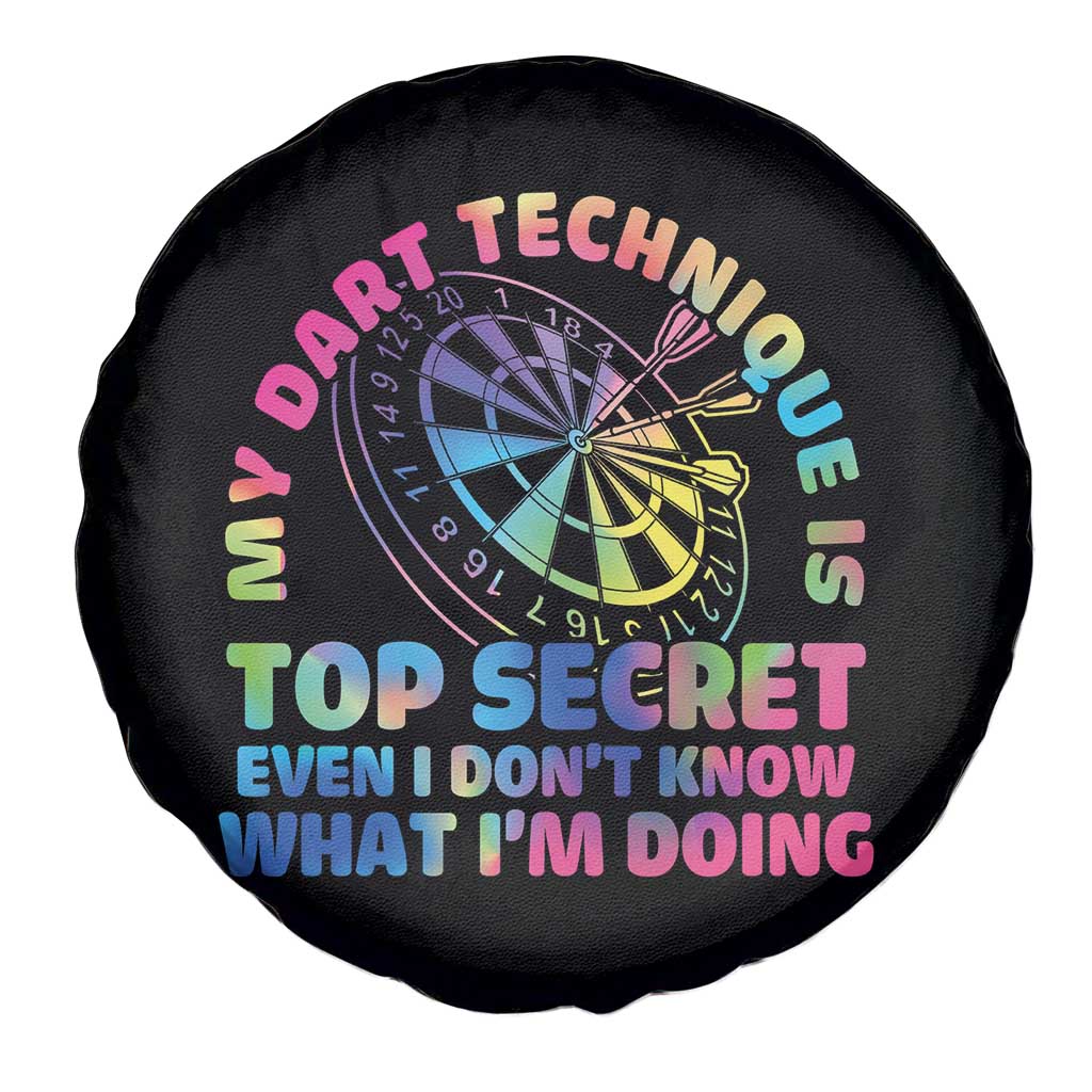 My Dart Technique Is Top Secret Spare Tire Cover Vintage Tie Dye Dart Lover TS12 Print Your Wear