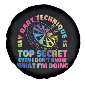 My Dart Technique Is Top Secret Spare Tire Cover Vintage Tie Dye Dart Lover TS12 Print Your Wear