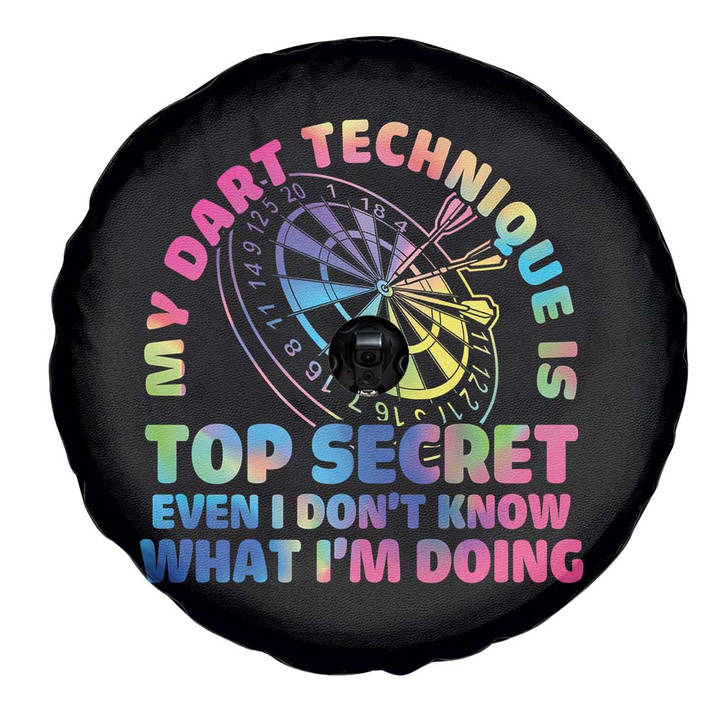 My Dart Technique Is Top Secret Spare Tire Cover Vintage Tie Dye Dart Lover TS12 Print Your Wear