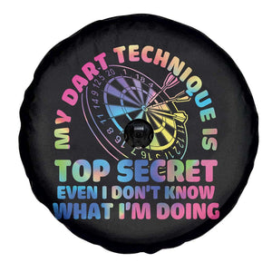My Dart Technique Is Top Secret Spare Tire Cover Vintage Tie Dye Dart Lover TS12 Print Your Wear