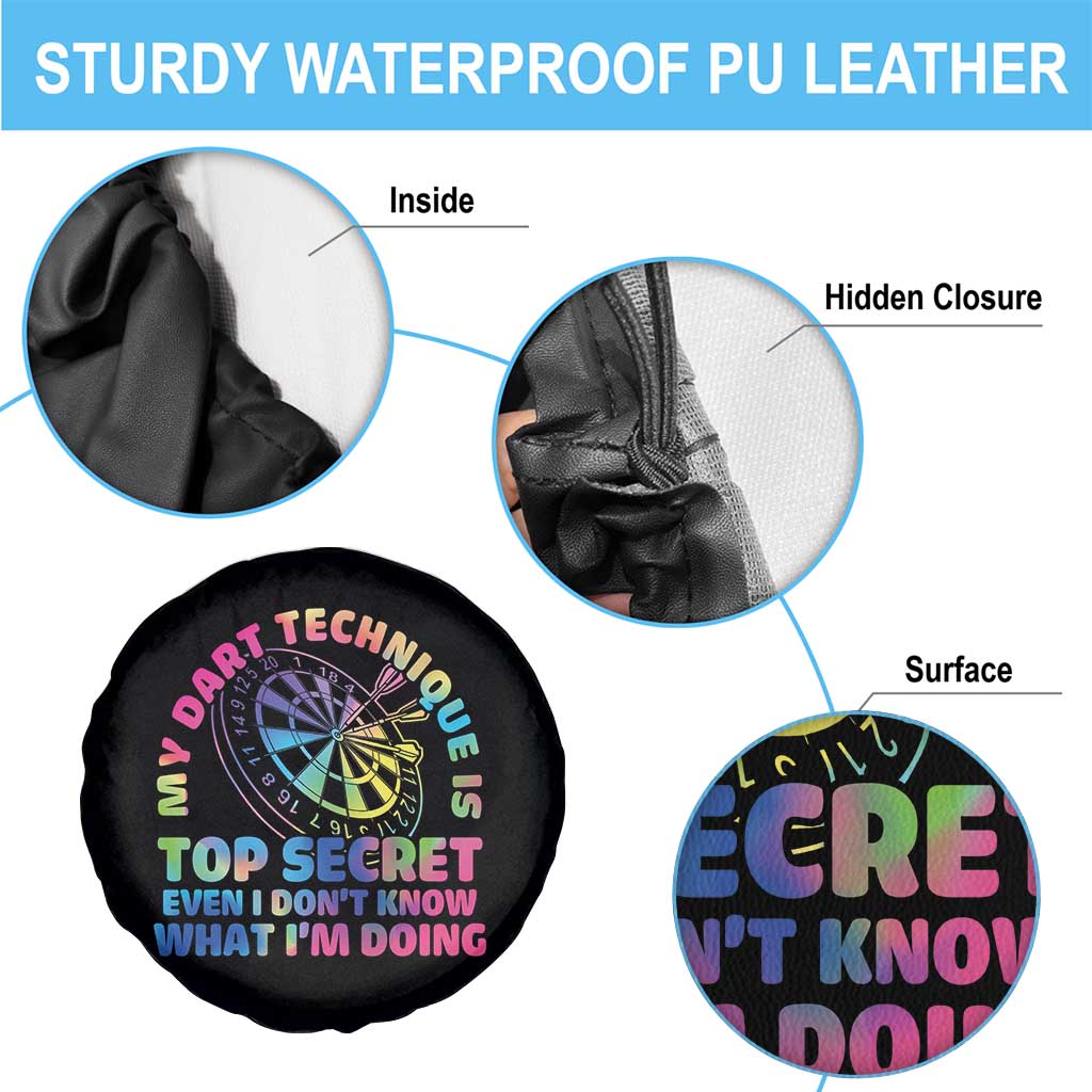 My Dart Technique Is Top Secret Spare Tire Cover Vintage Tie Dye Dart Lover TS12 Print Your Wear