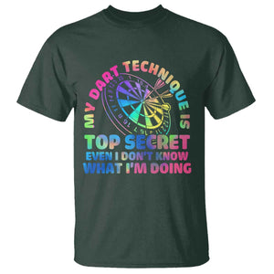 My Dart Technique Is Top Secret T Shirt Vintage Tie Dye Dart Lover TS12 Dark Forest Green Print Your Wear
