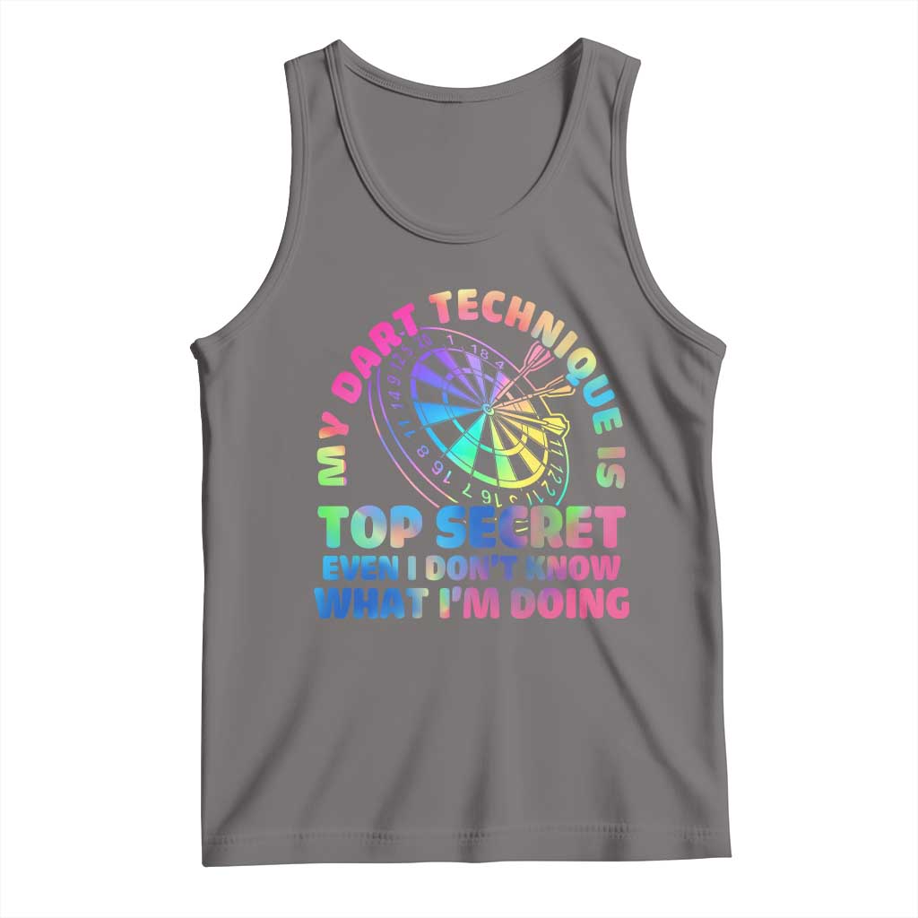 My Dart Technique Is Top Secret Tank Top Vintage Tie Dye Dart Lover TS12 Deep Heather Print Your Wear