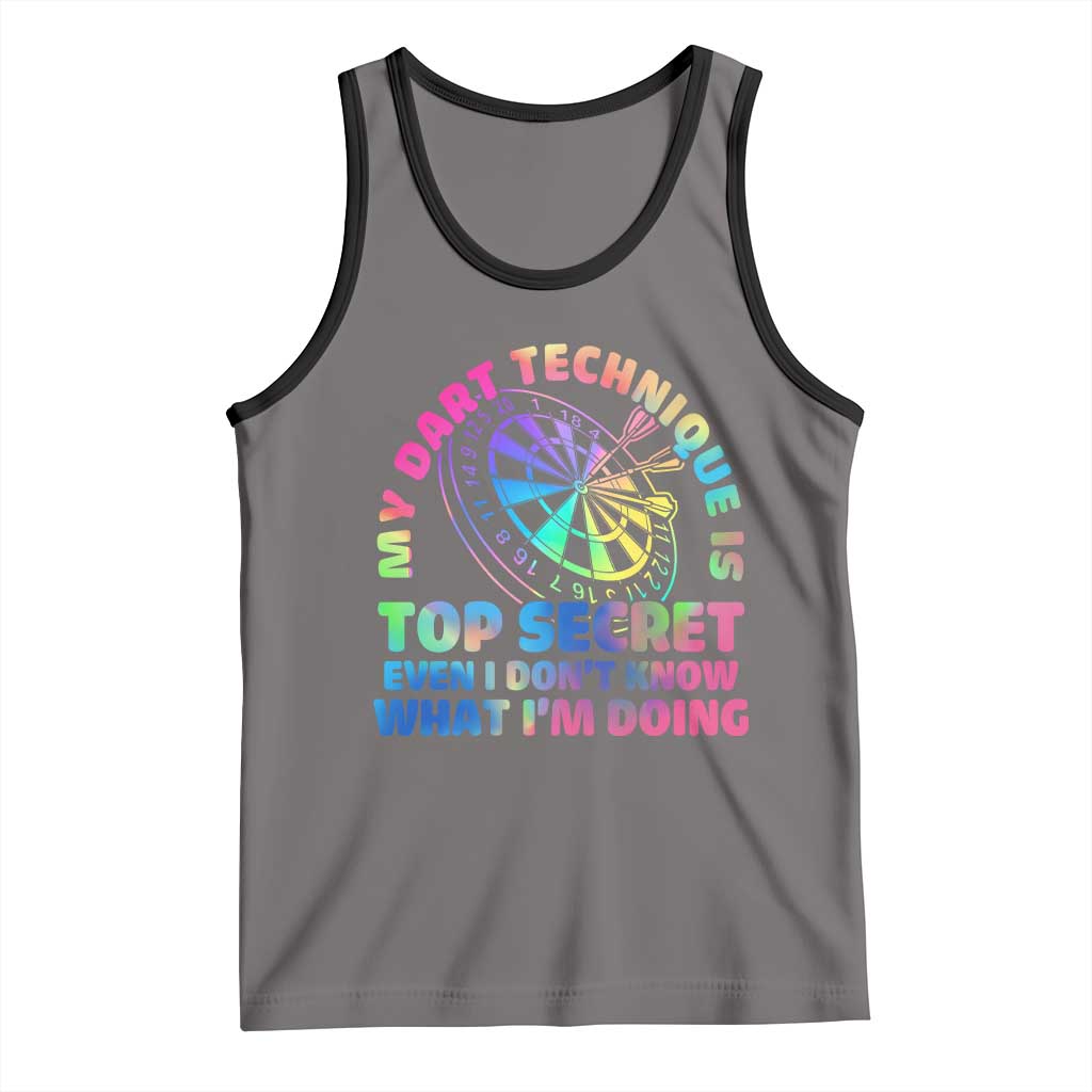 My Dart Technique Is Top Secret Tank Top Vintage Tie Dye Dart Lover TS12 Deep Heather Black Print Your Wear