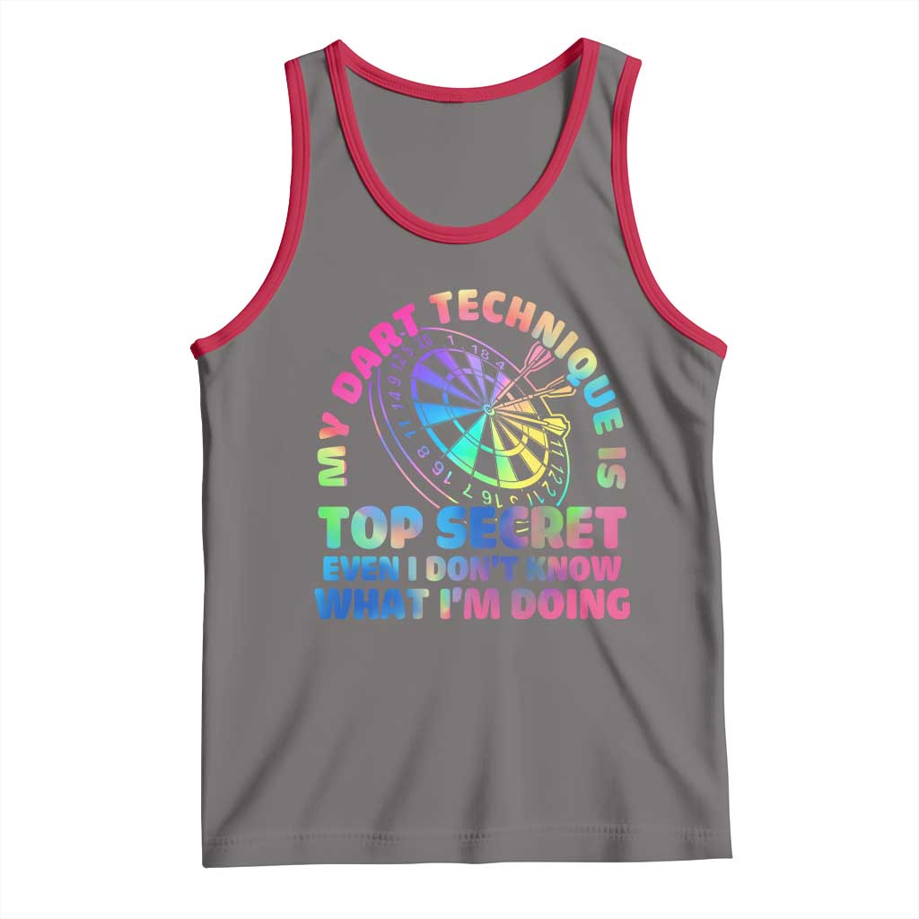My Dart Technique Is Top Secret Tank Top Vintage Tie Dye Dart Lover TS12 Deep Heather Red Print Your Wear
