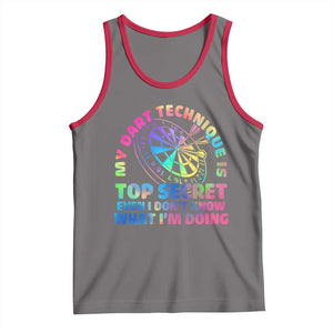 My Dart Technique Is Top Secret Tank Top Vintage Tie Dye Dart Lover TS12 Deep Heather Red Print Your Wear