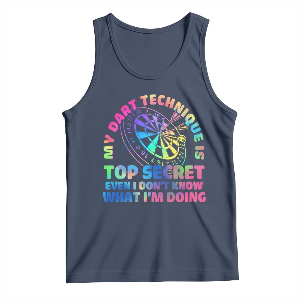 My Dart Technique Is Top Secret Tank Top Vintage Tie Dye Dart Lover TS12 Navy Print Your Wear