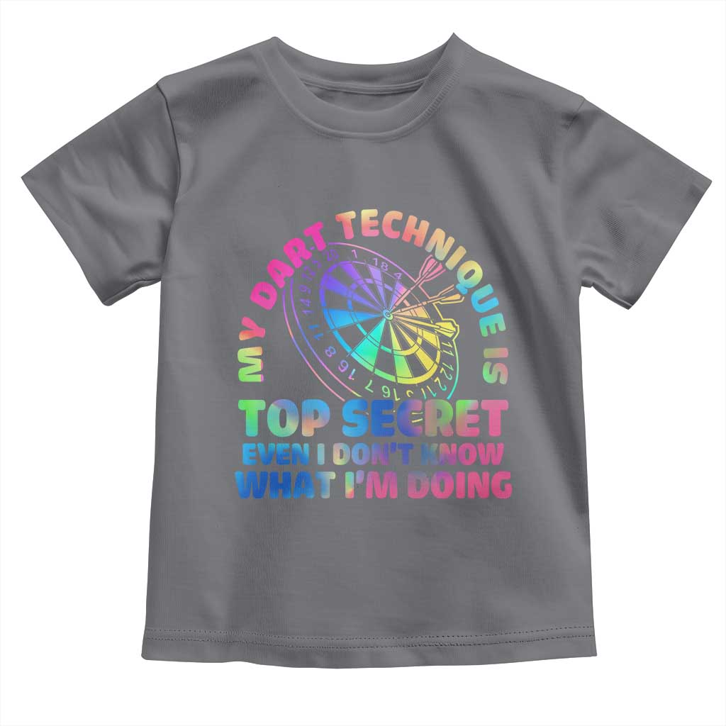 My Dart Technique Is Top Secret Toddler T Shirt Vintage Tie Dye Dart Lover TS12 Charcoal Print Your Wear