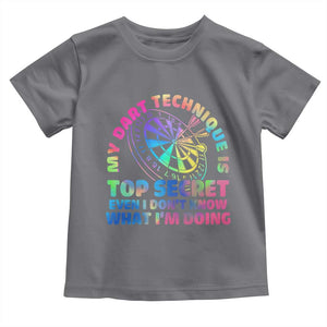 My Dart Technique Is Top Secret Toddler T Shirt Vintage Tie Dye Dart Lover TS12 Charcoal Print Your Wear