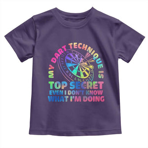 My Dart Technique Is Top Secret Toddler T Shirt Vintage Tie Dye Dart Lover TS12 Purple Print Your Wear