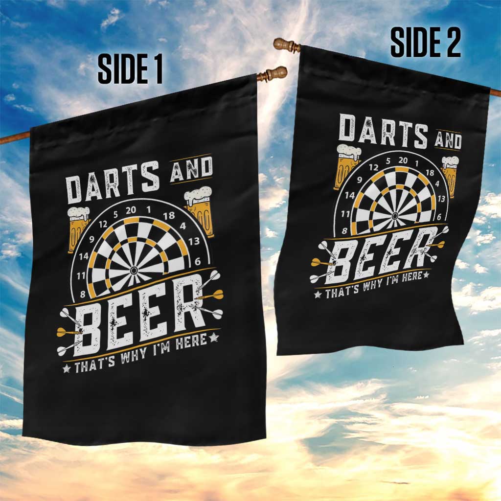 Darts And Beer That Is Why I Am Here Garden Flag Funny Pub Game Darts Lover Gift TS12 Print Your Wear