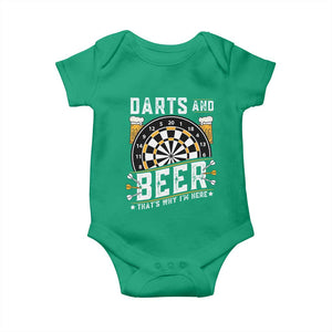 Darts And Beer That Is Why I Am Here Baby Onesie Funny Pub Game Darts Lover Gift TS12 Irish Green Print Your Wear