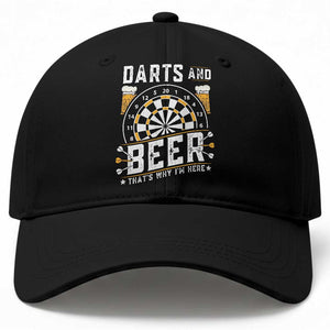 Darts And Beer That Is Why I Am Here Baseball Cap Funny Pub Game Darts Lover Gift TS12 Print Your Wear