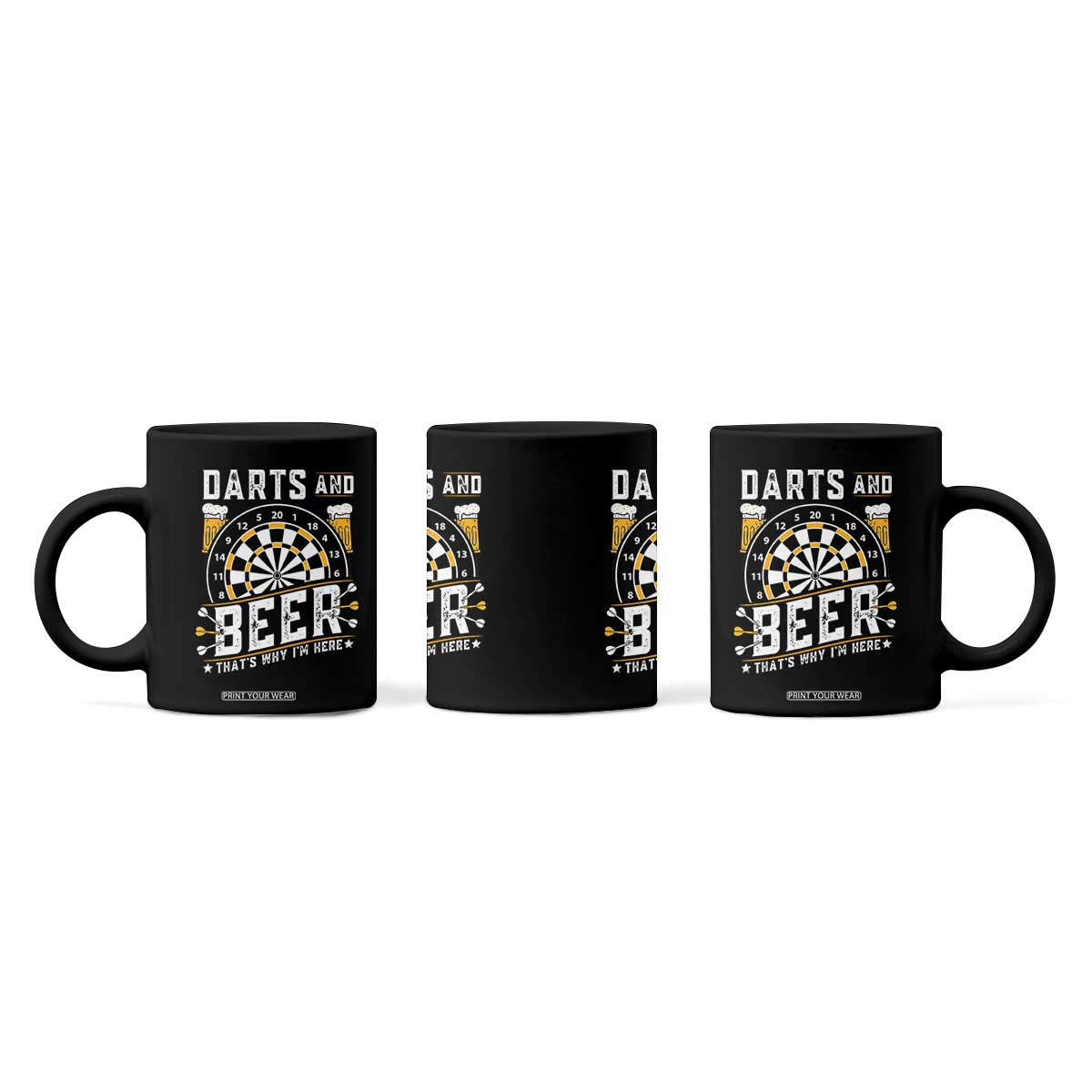 Darts And Beer That Is Why I Am Here Coffee Mug Funny Pub Game Darts Lover Gift TS12 Print Your Wear