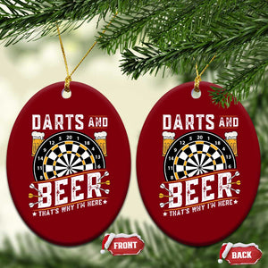 Darts And Beer That Is Why I Am Here Ceramic Ornament Funny Pub Game Darts Lover Gift TS12 Print Your Wear