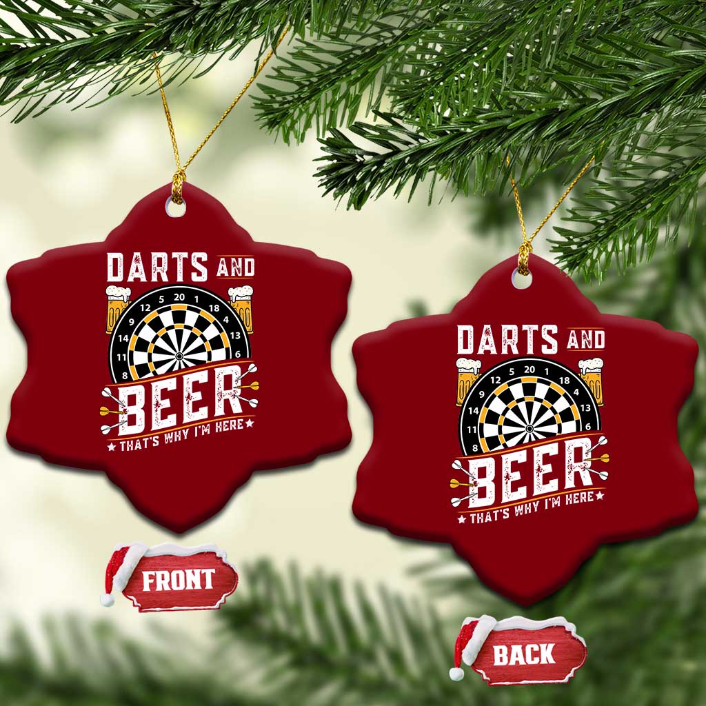 Darts And Beer That Is Why I Am Here Ceramic Ornament Funny Pub Game Darts Lover Gift TS12 Print Your Wear