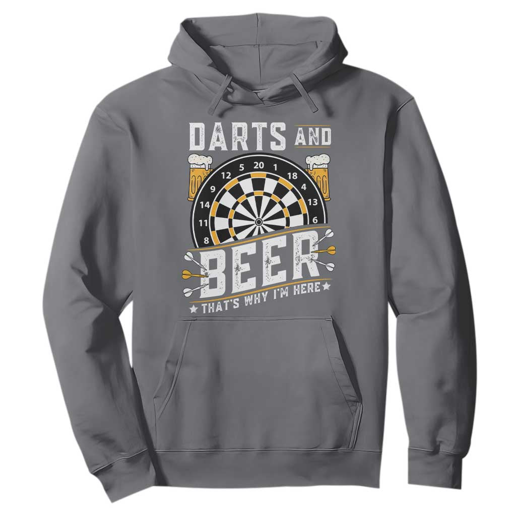 Darts And Beer That Is Why I Am Here Hoodie Funny Pub Game Darts Lover Gift TS12 Charcoal Print Your Wear