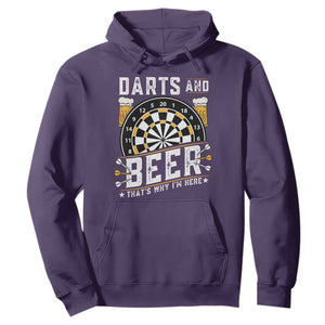 Darts And Beer That Is Why I Am Here Hoodie Funny Pub Game Darts Lover Gift TS12 Purple Print Your Wear