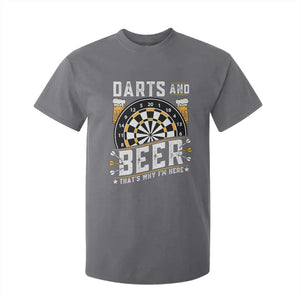 Darts And Beer That Is Why I Am Here T Shirt For Kid Funny Pub Game Darts Lover Gift TS12 Charcoal Print Your Wear